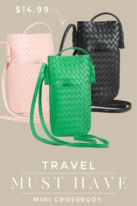 This bottega inspired mini Crossbody is perfect for your next travel day. It will keep your phone and cash handy and right by your side. Plus, it totally looks like the designer bottega version.

#TravelEssentials #TravelBag #DesignerInspired #MiniCrossbody #CellPhonePurse #SpringBags

#LTKfindsunder50 #LTKitbag #LTKtravel