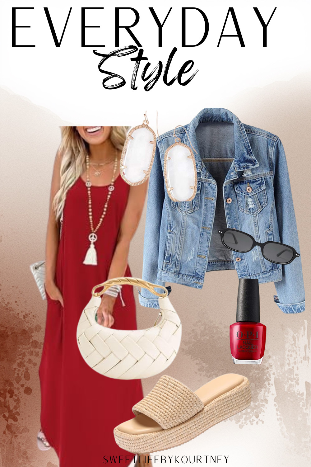 Grab this everyday style look if you want an easy outfit that still feels cute and pulled together. A red dress like this is so good with a denim jacket and simple accessories for dinners, errands, or casual summer plans. It’s one of those easy outfits you can throw on and still feel really put together. Linked in my LTK.
#EverydayStyle #CasualOutfitIdeas #SummerStyle #SweetLifeByKourtney 

 #LTKgrwm #LTKootd