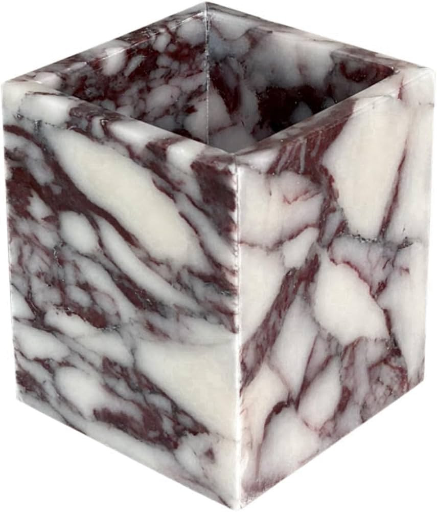 Natural Marble Stone Square Storage Container Empty Vessel Holder Cup for Candle/Pens/Sundries It... | Amazon (US)