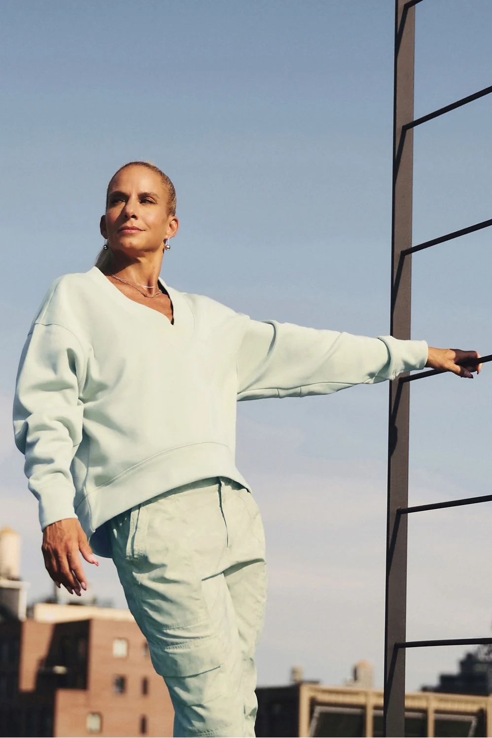 Cozy Fleece V-Neck Sweatshirt | Fabletics - North America