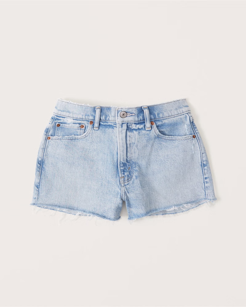 Women's Curve Love Mid Rise Mom Shorts | Women's Bottoms | Abercrombie.com | Abercrombie & Fitch (US)