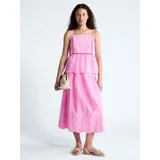 Free Assembly Women's Tie Waist Embroidered Cotton Midi Skirt, Sizes XS-XXL | Walmart (US)