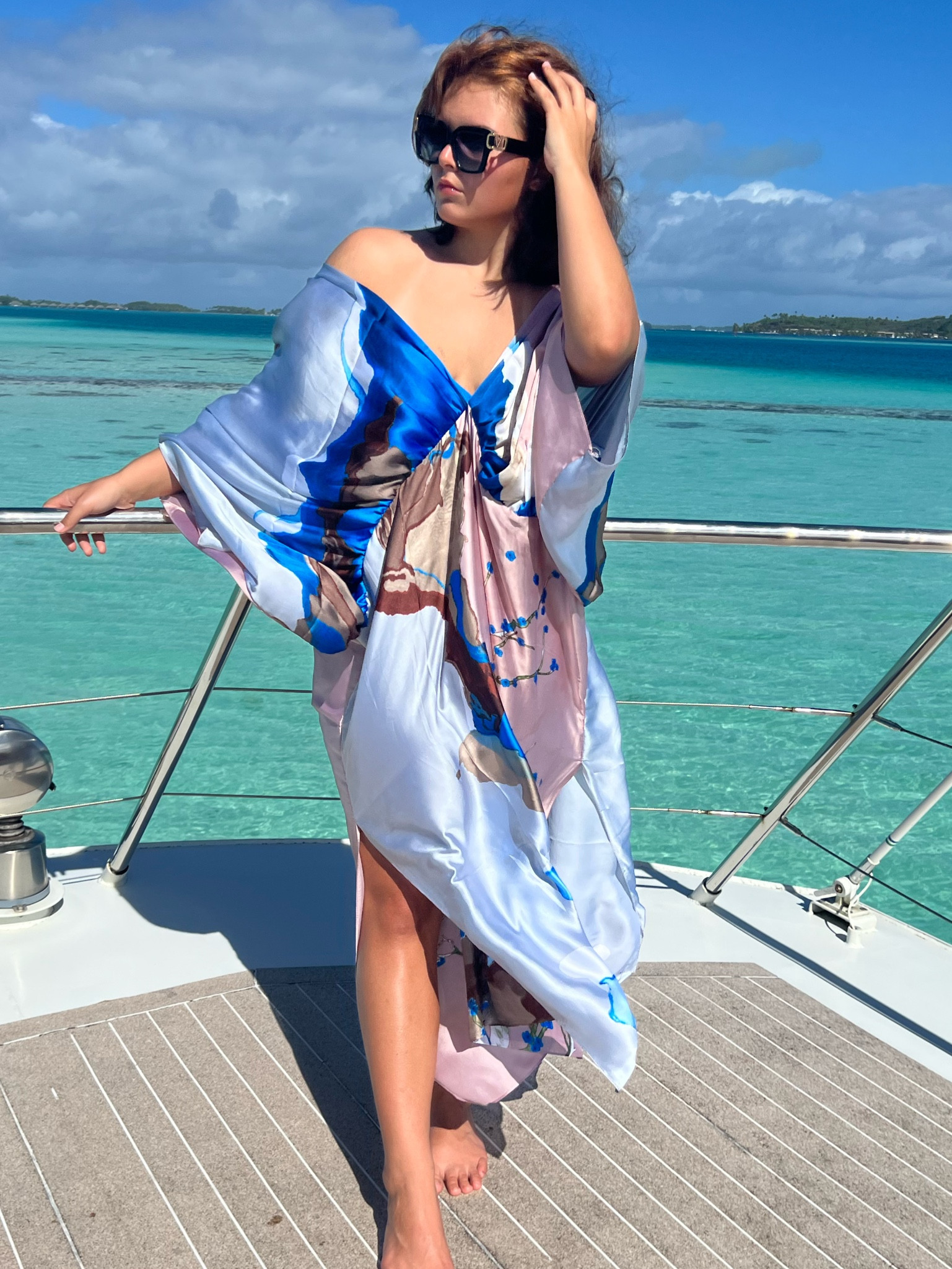 Baby blue Watercolor V Neck Kaftan Kimono Maxi Dress Swimsuit Coverup

#LTKfindsunder100 #LTKfindsunder50 #LTKswim