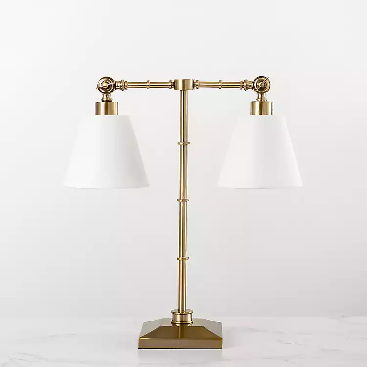Flynn Brass Double Table Lamp | Kirkland's Home