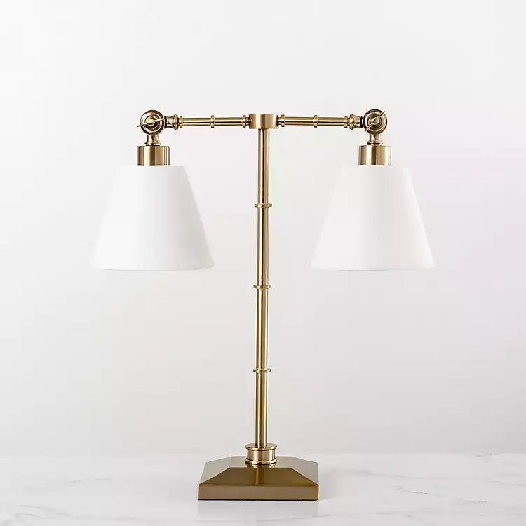 Flynn Brass Double Table Lamp | Kirkland's Home
