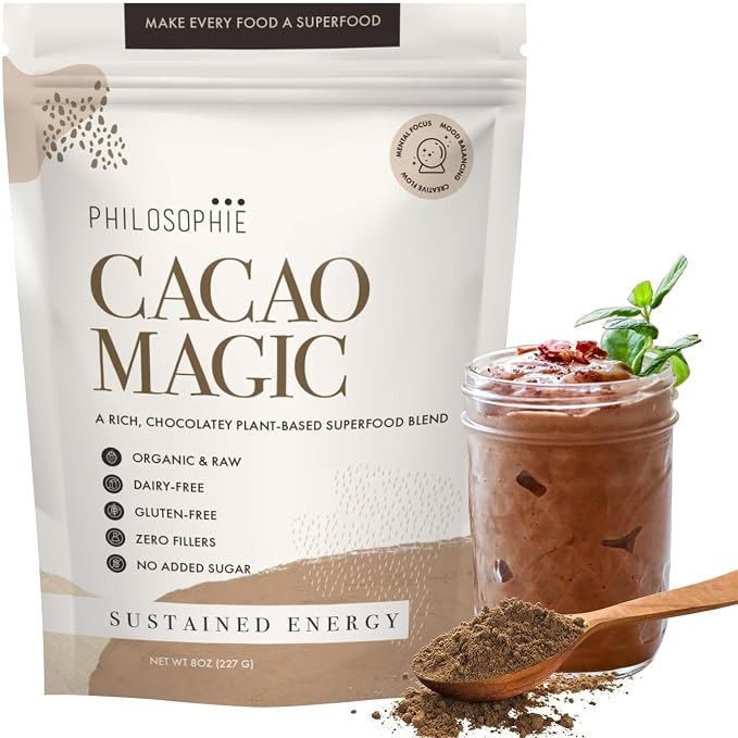 Philosophie Organic Cacao Magic Superfood Blend – Plant-Based Protein Powder with Raw Cacao, Re... | Amazon (US)