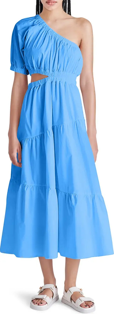 Leena Cutout One-Shoulder Cotton Midi Dress | Nordstrom