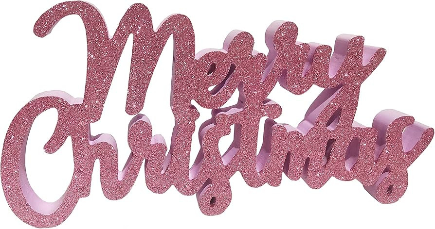 Windy Hill Collection 16" x 8" x 1" MERRY CHRISTMAS Glitter Wood Block Freestanding Tabletop Holi... | Amazon (US)