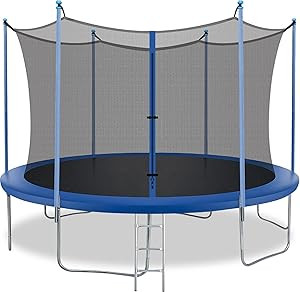 8FT 10FT 12FT 14FT Trampoline with Enclosure Net Outdoor Jump Rectangle Trampoline - ASTM Approve... | Amazon (US)