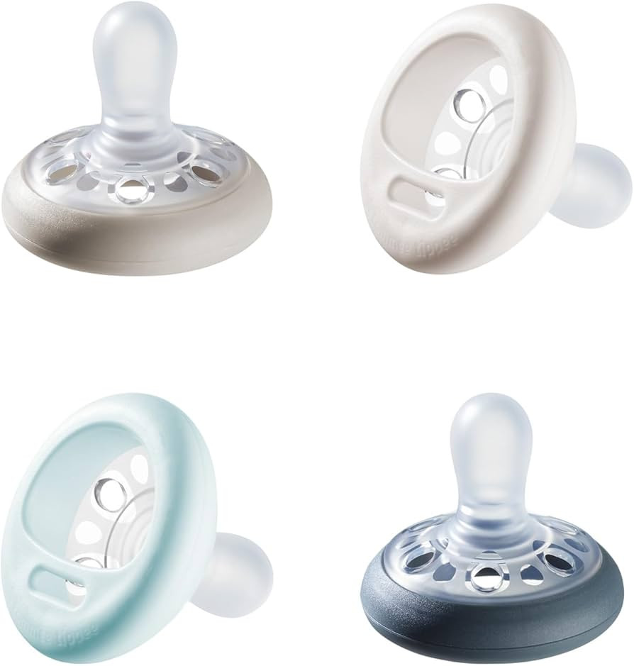 Tommee Tippee Breast-Like Pacifier, 0-6 Month Pack of 4 Pacifiers with Breast-Like baglet, Symmet... | Amazon (US)