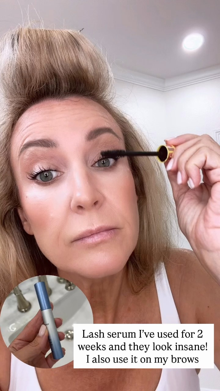 I've been using this lash serum for two weeks, and I'm so impressed with how my lashes are looking! I also use it on my brows, which makes it even better to have in my beauty routine. I love finding one product that works for both, especially when I'm seeing results this quickly.
lash serum, eyelash growth serum, eyebrow serum, lash and brow serum, longer looking lashes, fuller looking lashes, lash care, brow care, beauty products for women over 40, mature beauty routine, everyday beauty favorites, lash serum results, HauteandHumid