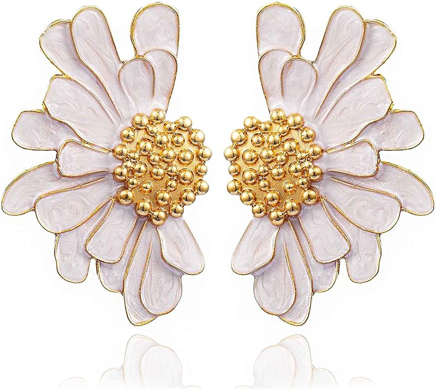 Vintage Flower Stud Earrings Exaggerated Oversized Daisy Flower Earrings Statement Jewelry for Wo... | Amazon (US)
