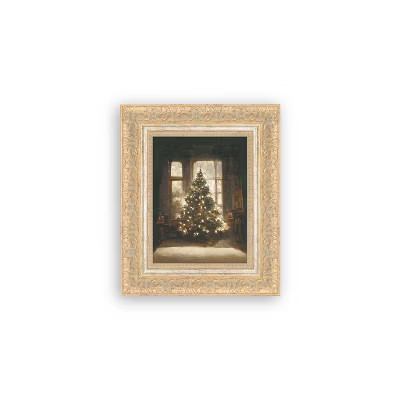 Petal Lane 10"x12" Glowing Christmas Tree Copper Gold Framed Art | Target