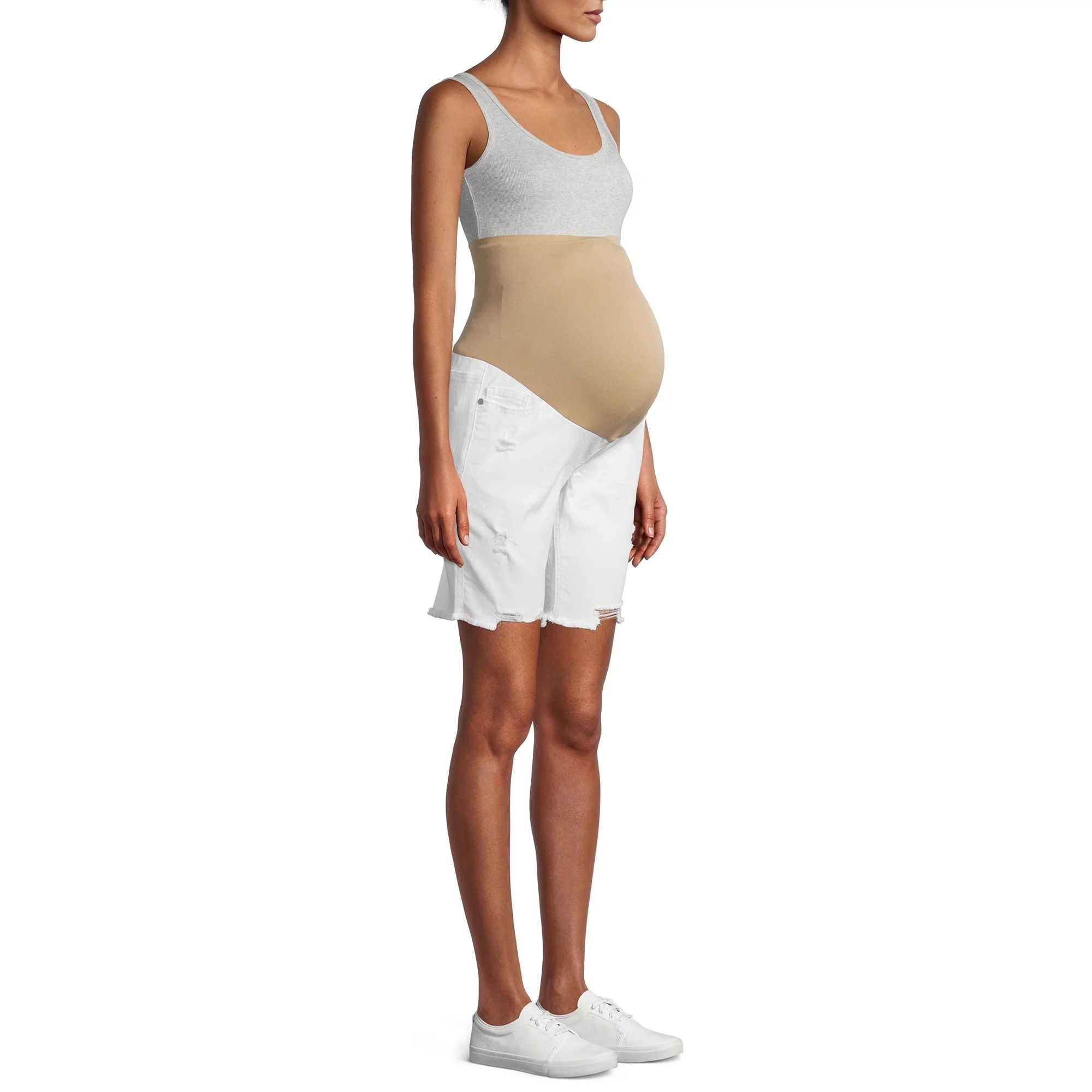 Maternity Time and Tru Bermuda Shorts with Full Panel | Walmart (US)