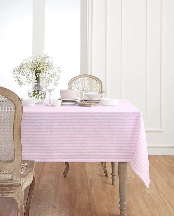 Solino Home Linen Summer Tablecloth 60 x 120 Inch – 100% Pure Linen Rectangular Tablecloth for ... | Amazon (US)