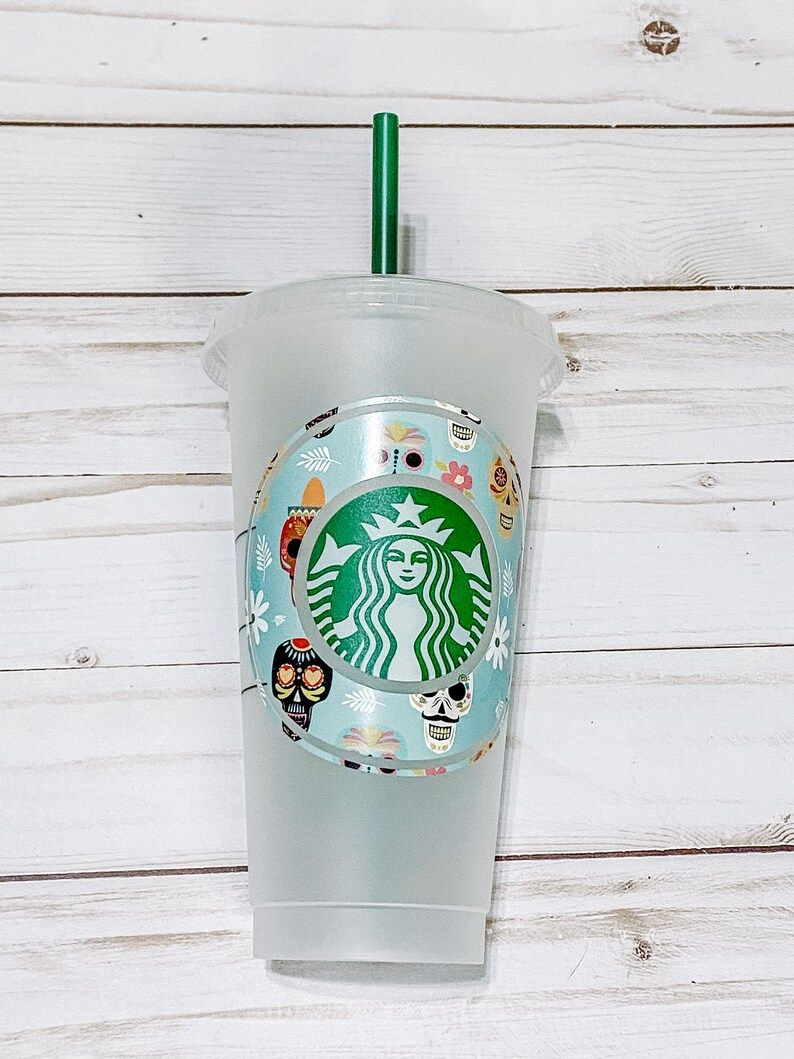 Sugar Skulls Halloween Reusable Starbucks Cup, Halloween Cups, Halloween Gifts, Personalized Gift... | Etsy (US)