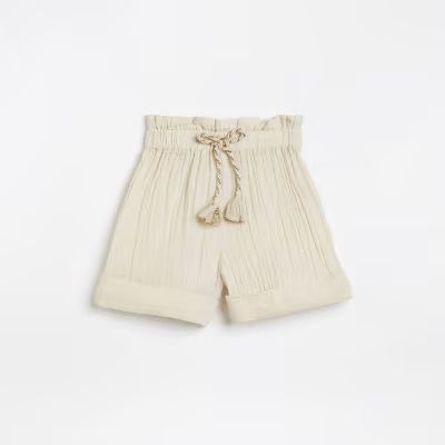 Girls stone cheesecloth tie waist shorts | River Island (UK & IE)