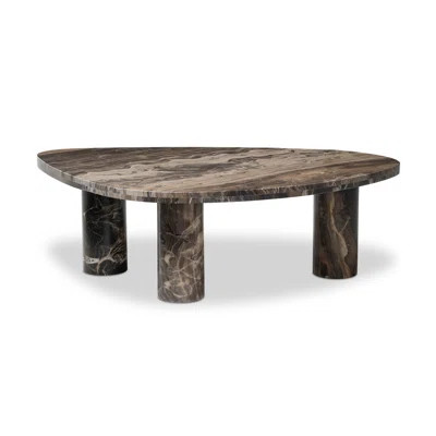 Mandola Coffee Table-Small Table-Rocky Brown Marble | Wayfair North America
