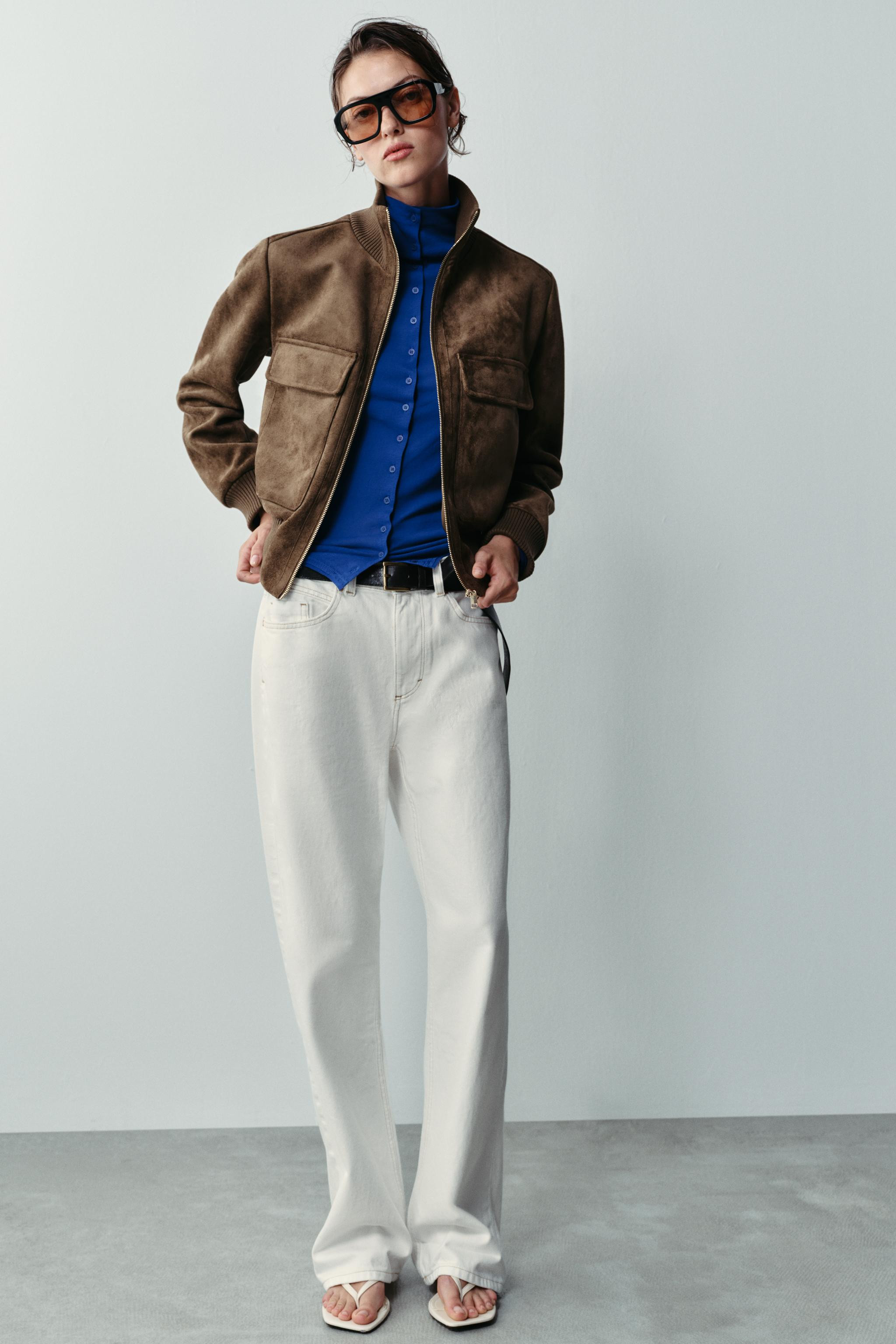 FAUX SUEDE BOMBER JACKET | Zara US