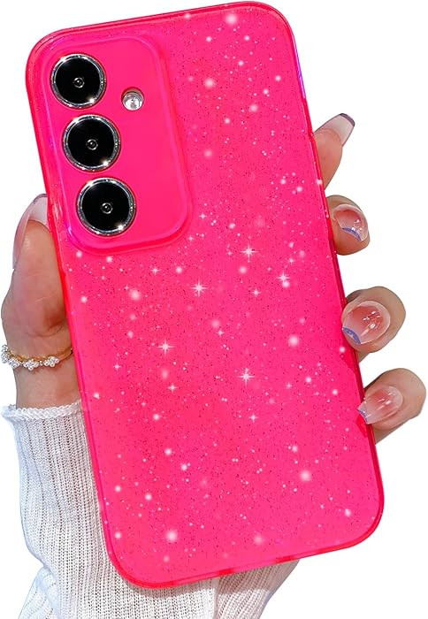 for Samsung Galaxy A16 5G Case, for Galaxy A16 5G Case Hot Pink Glitter for Women Girls Girly Cut... | Amazon (US)