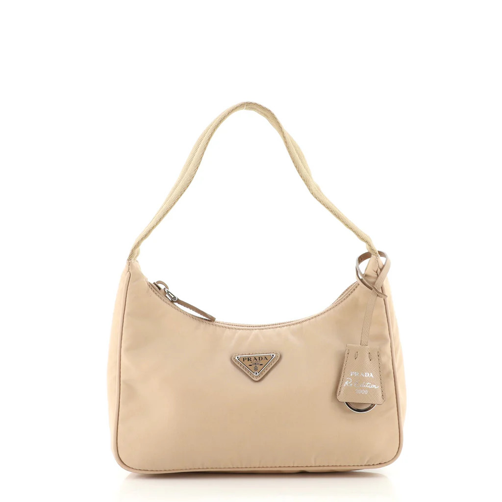 Prada Re-Edition 2000 Hobo Tessuto Mini Neutral 1179261 | Rebag