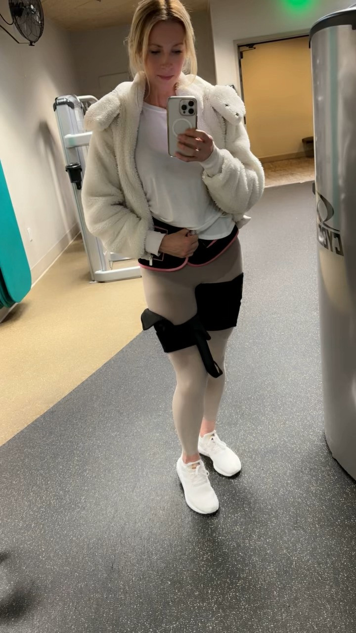 Sorry to gross you all out but seriously...I LOVE wearing this waist wrap and thigh wraps for every cardio session. They work so well! Look how much sweat in these targeted areas. 

My waist wrap is on early black Friday on Amazon too!! Comes in many colors! 

 #LTKCyberWeek #LTKFitness