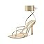 ISNOM Lace Up Heels Sandals for Women, Square Toe, Open Toe Thong, Stiletto Heels Design | Amazon (US)