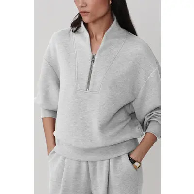 Varley Davidson Woven Sweatshirt in Ivory Marl at Nordstrom, Size Medium | Nordstrom