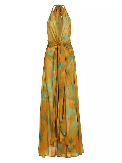 Ronny Kobo Leil Halterneck Watercolor Maxi Dress | Saks Fifth Avenue (CA)