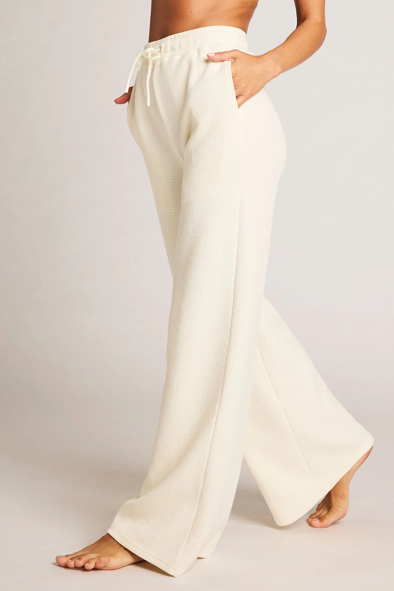 Waffle Knit Track Pant in Cream M / Cream / Single | Negative Underwear