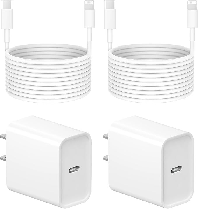 10 Ft iPhone Fast Charger, 2-Pack 20W Super Fast Charger with Long Fast Charging Cable for iPhone... | Amazon (US)