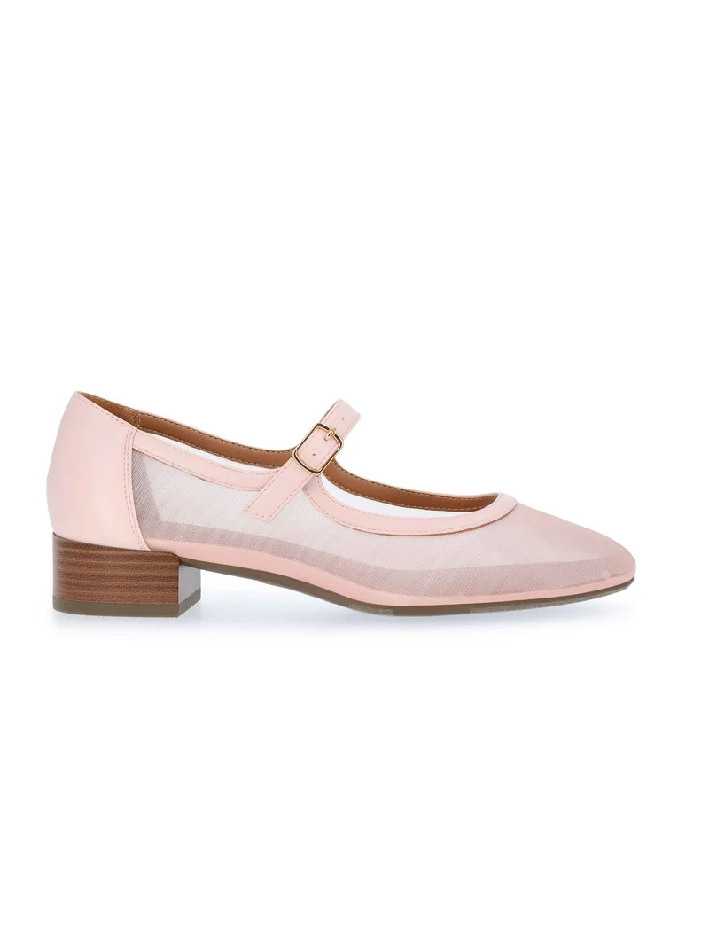 Free Assembly Women's Mesh Block Heel Mary Jane Shoes - Walmart.com | Walmart (US)