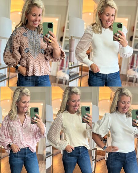 Anthro top round up!

I’m in small in all but the bottom pink is XS. The bottoms short sleeve white I’d need probably a L or just not the top for me!



#LTKHoliday #LTKstyletip #LTKSeasonal