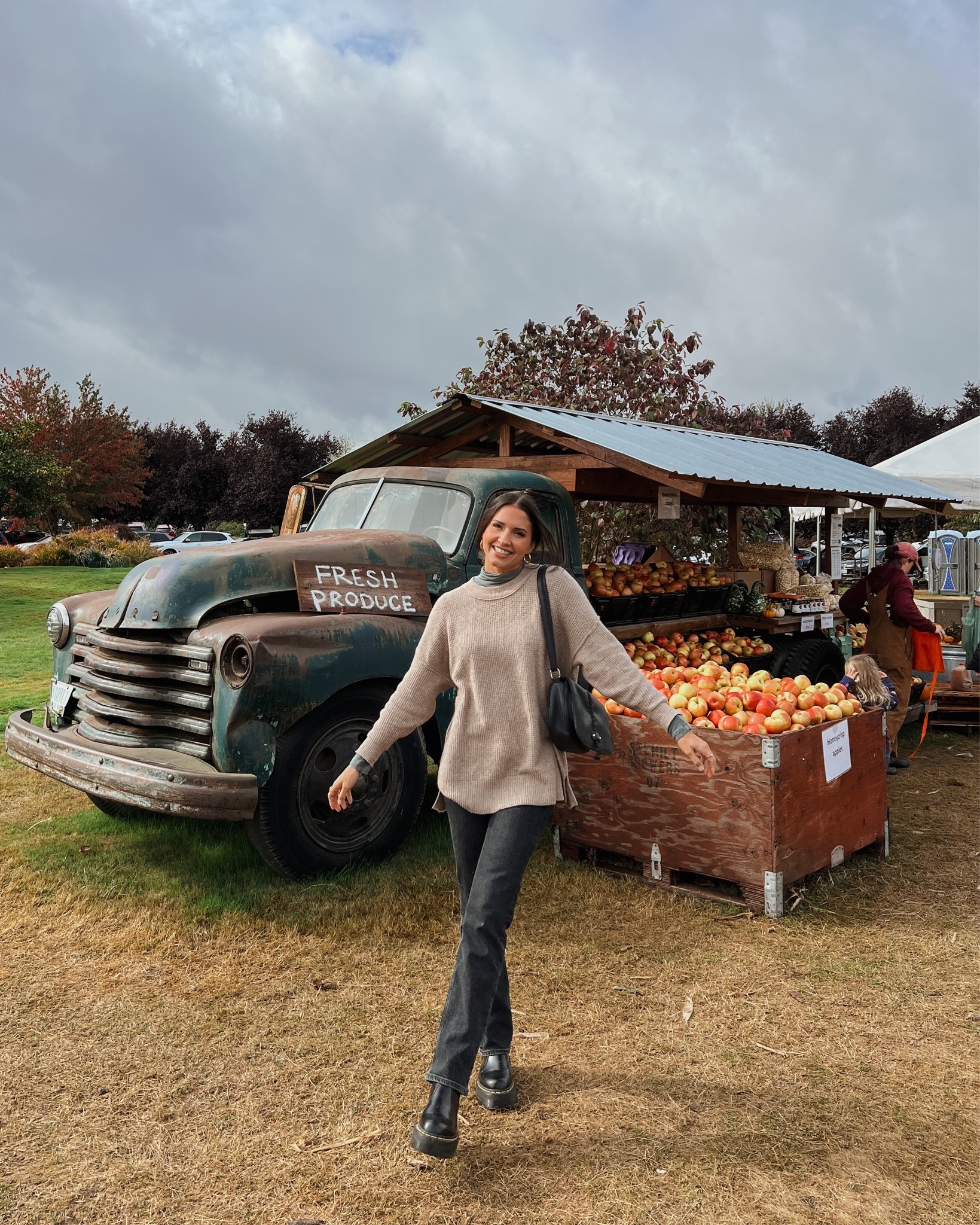 My favorite day of the year. Love layering turtlenecks under sweaters, so warm and cozy! The white doc martens are on sale on Tillys and such a good deal! I’m a 7.5 but got size 8. Sweater is linked but color in pic is from last year! #docmartens #falloutfit #pumpkinpatch #fallootd #blackdenim #wafflesweater #americaneagle #falloutfitinspo

#LTKshoecrush #LTKstyletip #LTKSeasonal