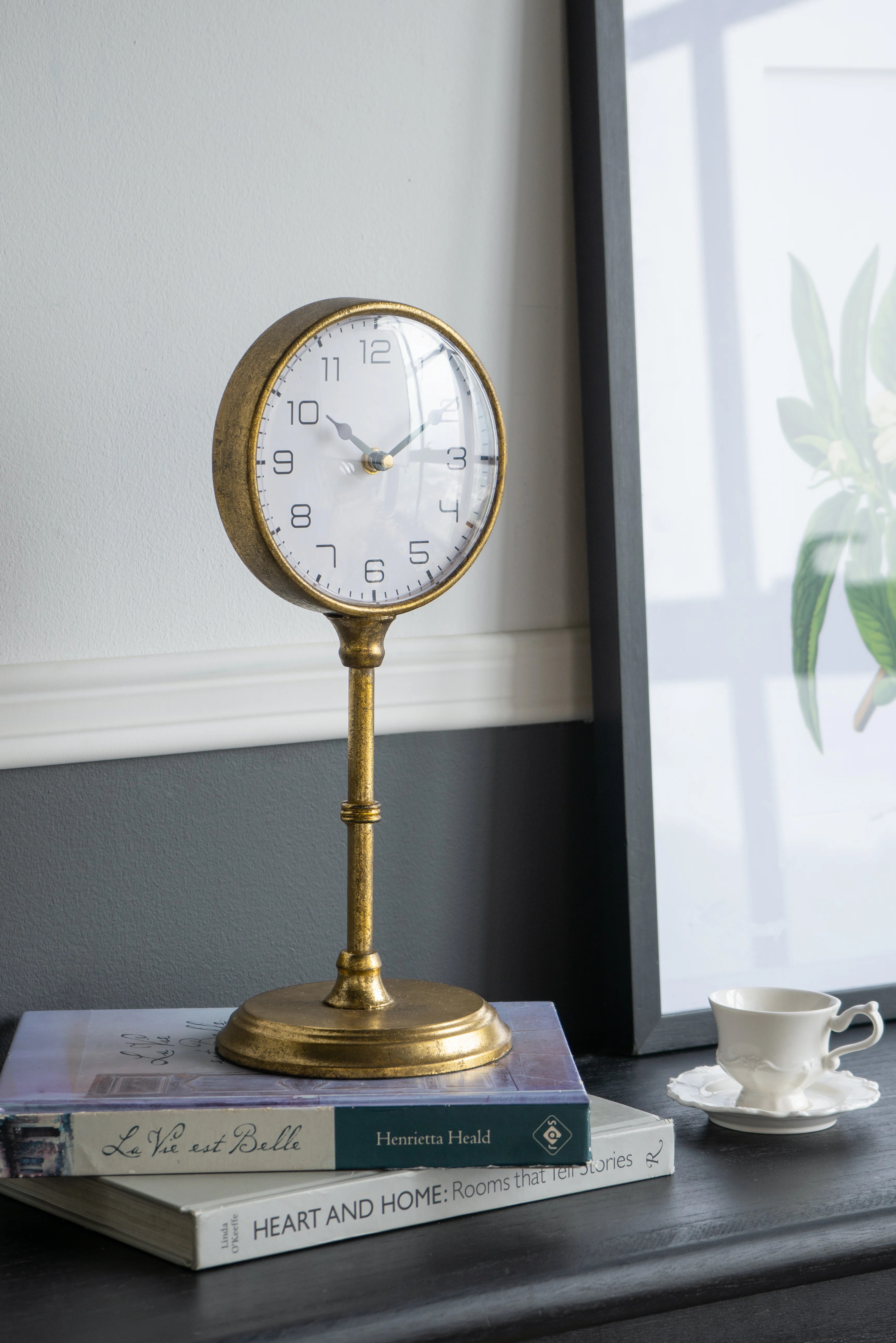 Vintage Inspired Gold Iron Table Clock - 6.5x6x15 | Wayfair North America