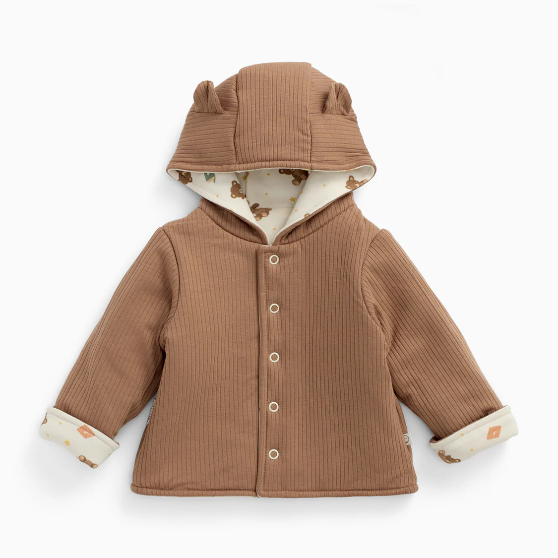 Teddy Bear Reversible Hooded Jacket | Baby Mori
