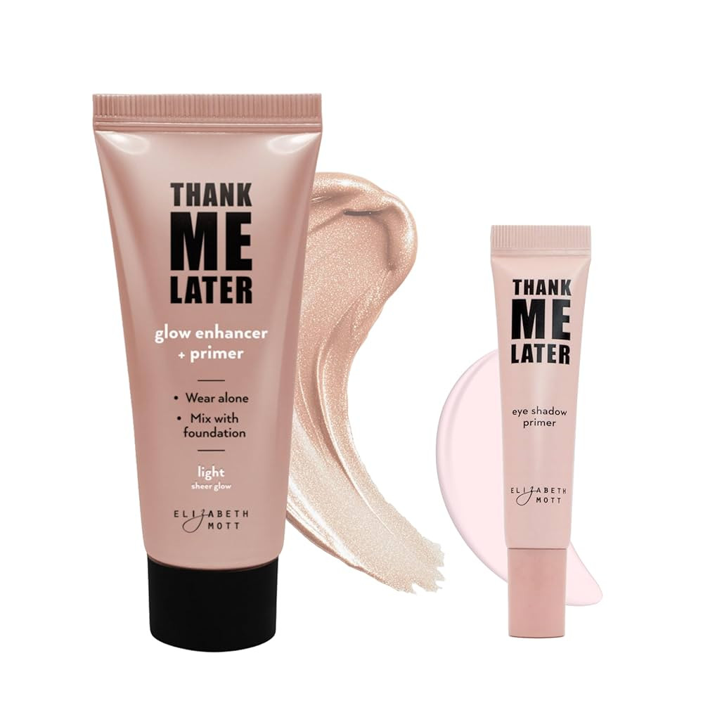 Elizabeth Mott Thank Me Later Makeup Bundle: Glow Enhancer Primer (Light Sheer, 30g) & Long-Lasti... | Amazon (US)