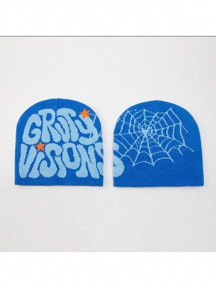 New Letter Jacquard Knitted Hat Autumn And Winter Outdoor Cycling Warm Hat Versatile Hip-Hop Street Hat | SHEIN