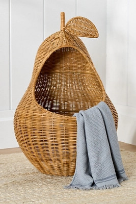 Pear Woven Wicker Basket | Anthropologie (US)