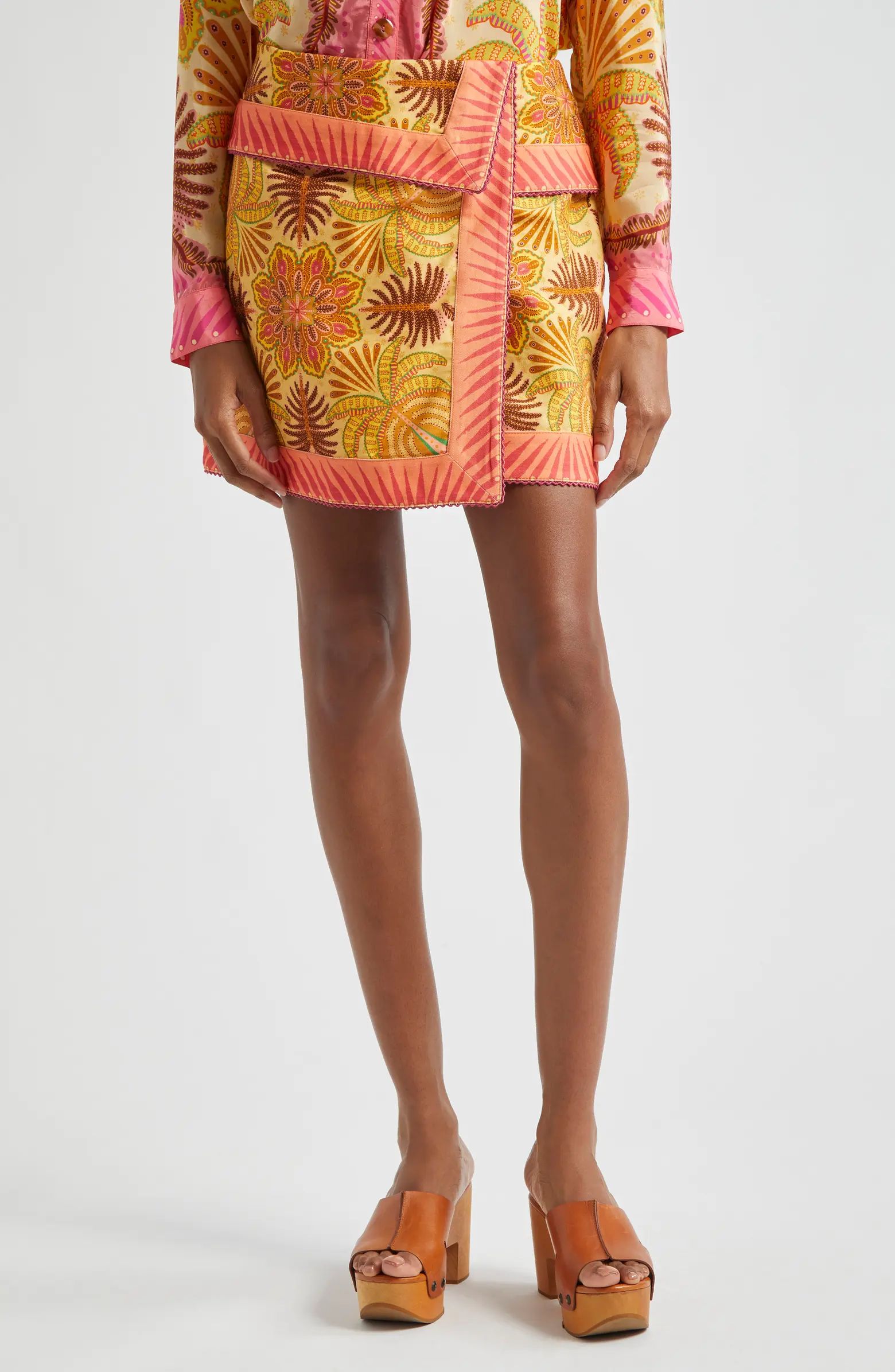 Palm Scarf Print Miniskirt | Nordstrom