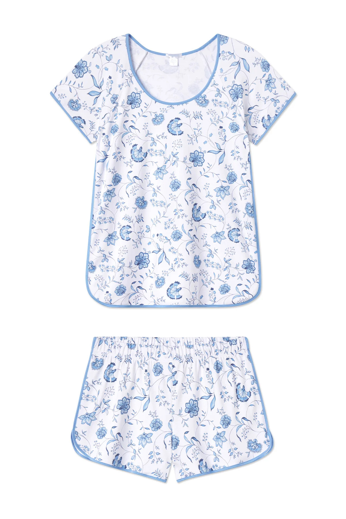 Pima Shorts Set in Bellflower Vines | Lake Pajamas