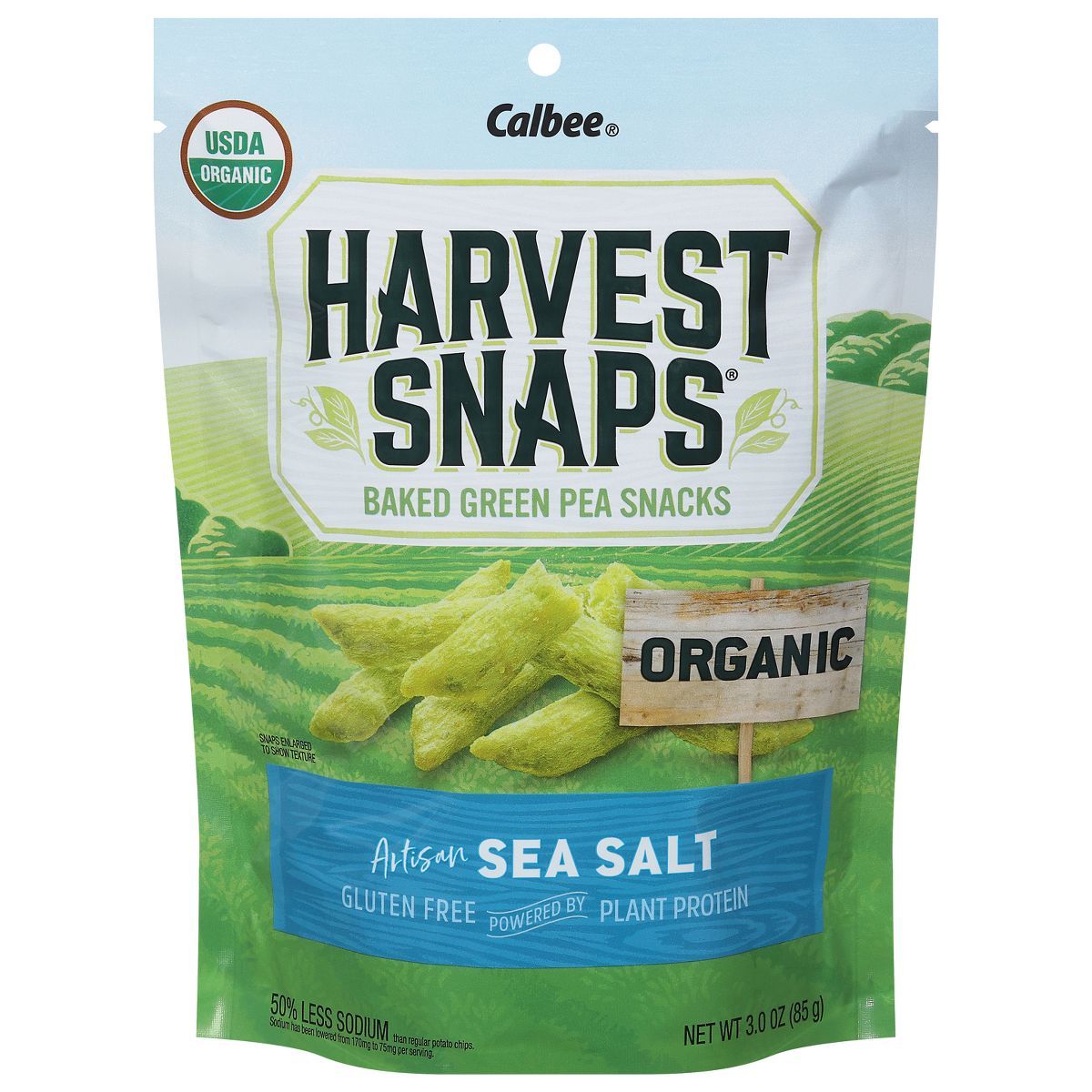 Harvest Snaps Organic Artisan Sea Salt Baked Green Pea Snacks  - 3oz | Target
