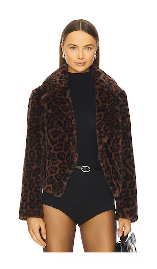 MILLY Arya Faux Fur Jacket in Brown. - size M | Revolve Clothing (Global)
