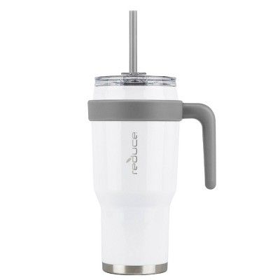 Reduce Cold1 40oz Insulated Stainless Steel Straw Tumbler White | Target