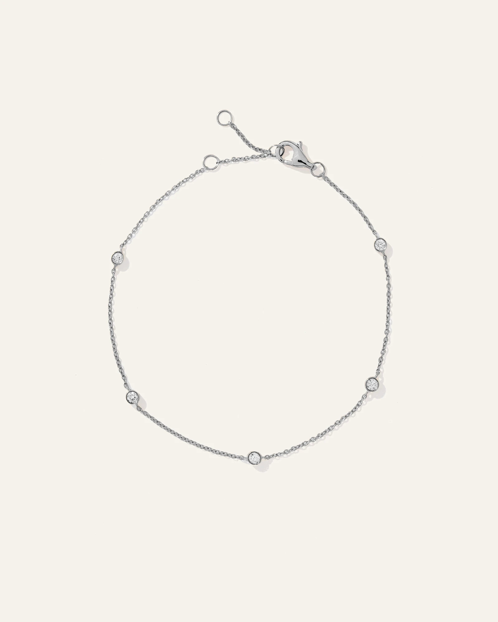 Quince | Women's 14K Gold Diamond Bezel Station Bracelet in Yellow Gold, Size 6""-7 | Quince