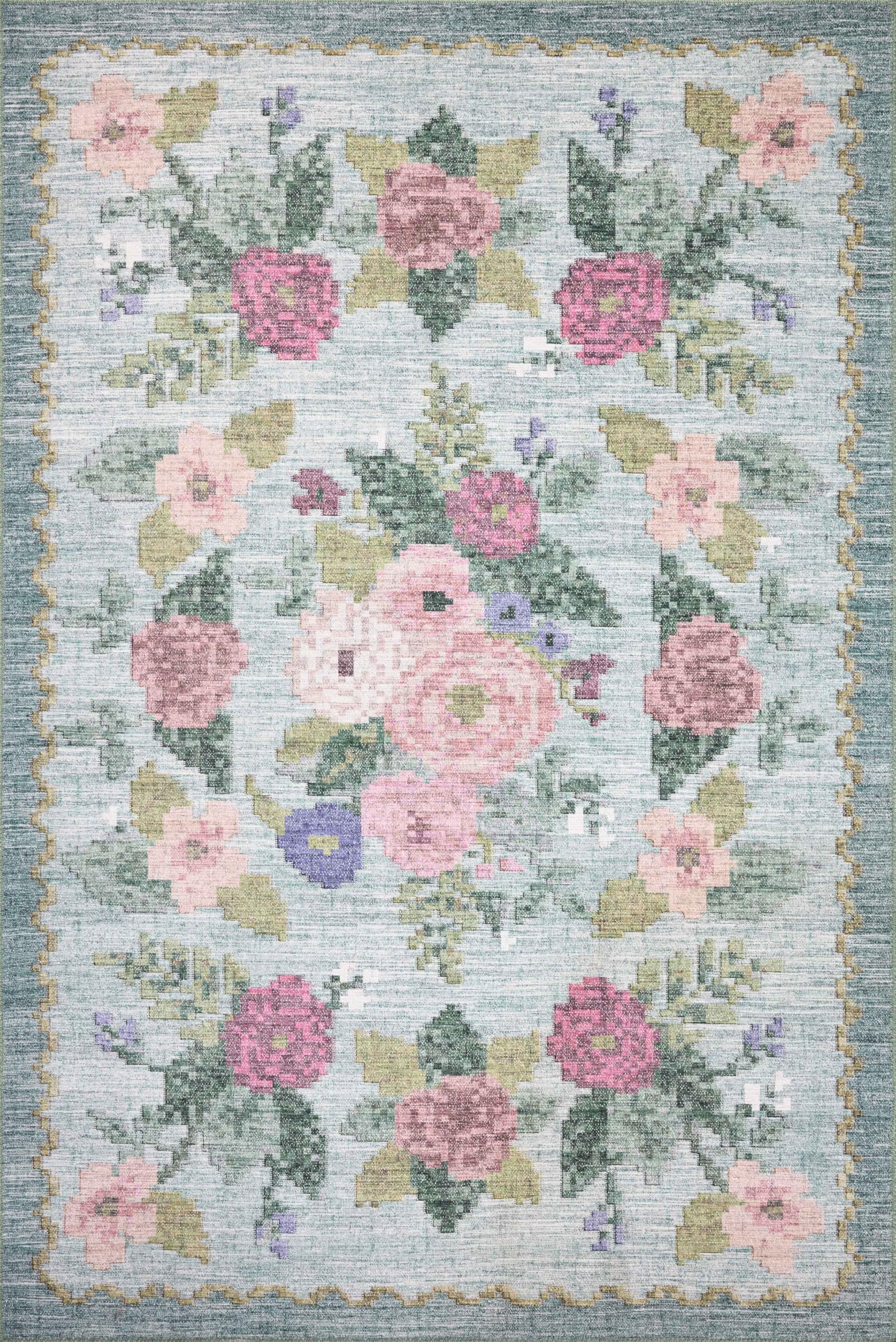 Loloi Rifle Paper Co. Rosa Collection RSA-02 Sky 7'-6" x 9'-6" Area Rug | Amazon (US)