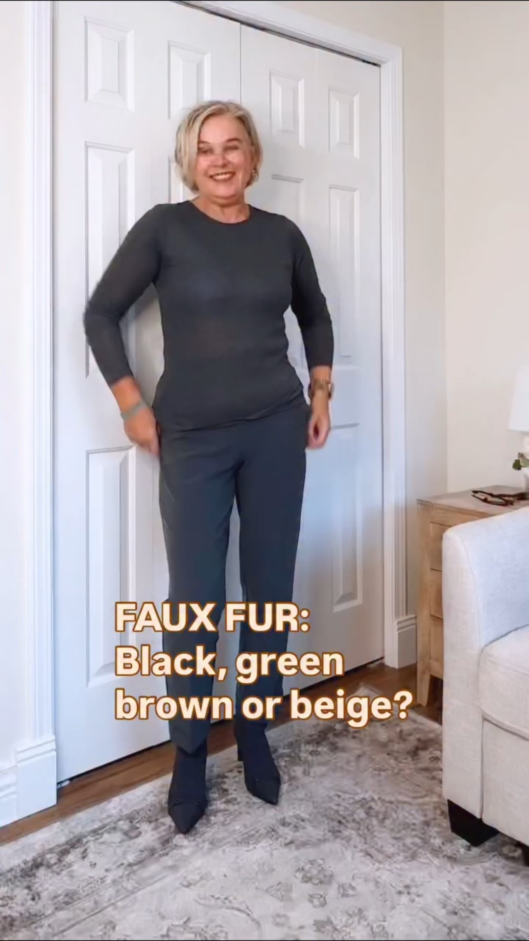 It’s faux fur season again. 
I brought home 4 different styles, which one(s) should I keep?
•
Black
Green
Brown or
Beige
•
Let me know in the comments. 
•
Happy Thursday!!!
•
#fauxfur #fakefur #jacket #style #trendy #styleinspo #styletip #over50