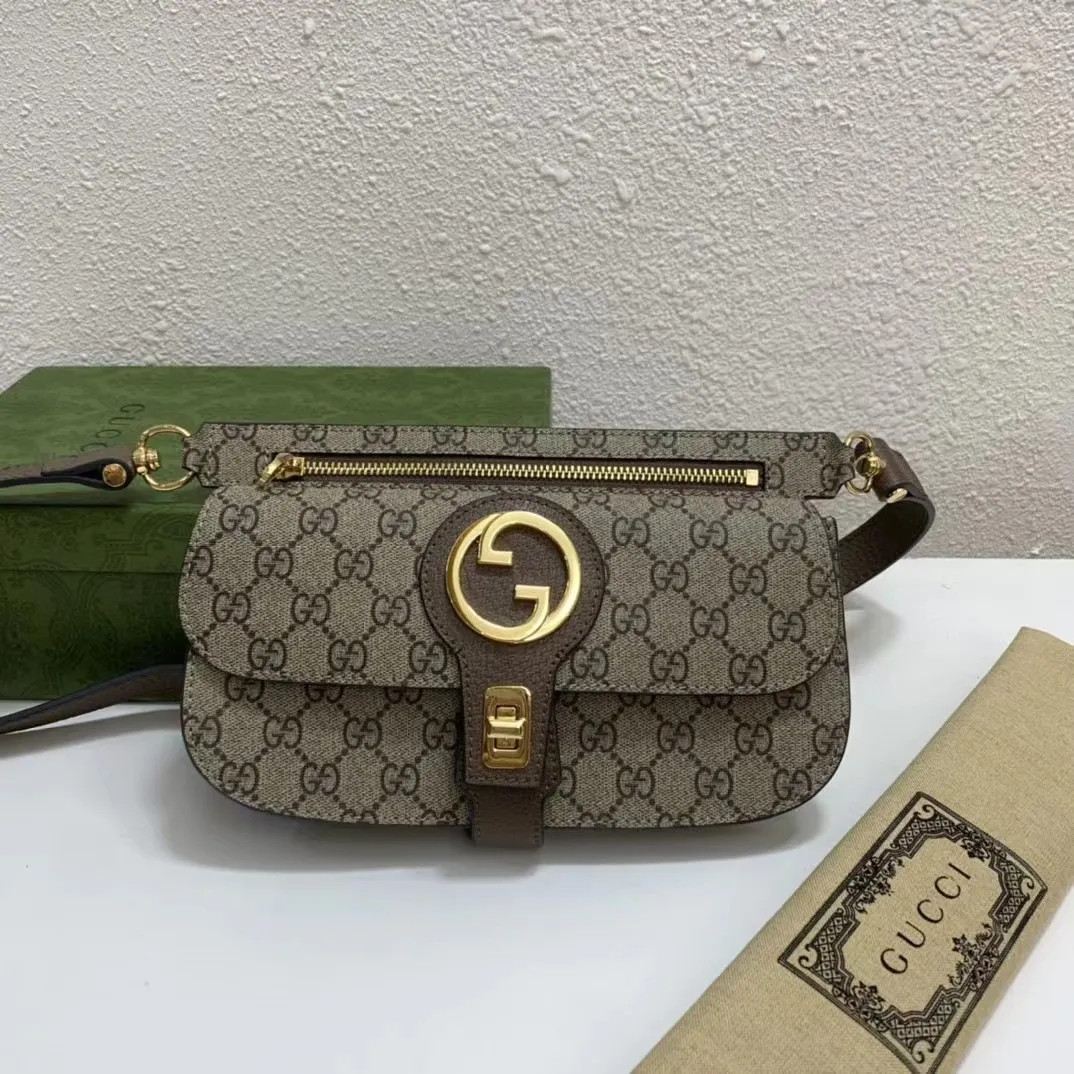 Gucci Designer Double G Interlocking Blondie Fanny Bags Letter GG Printing Canvas Bum Cross Body ... | DHGate