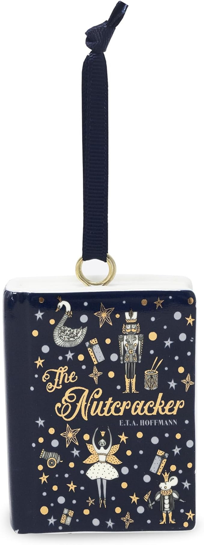 Steel Mill & Co Ceramic Book Shaped Christmas Ornament, Festive Book Lovers Holiday Decorations, ... | Amazon (US)