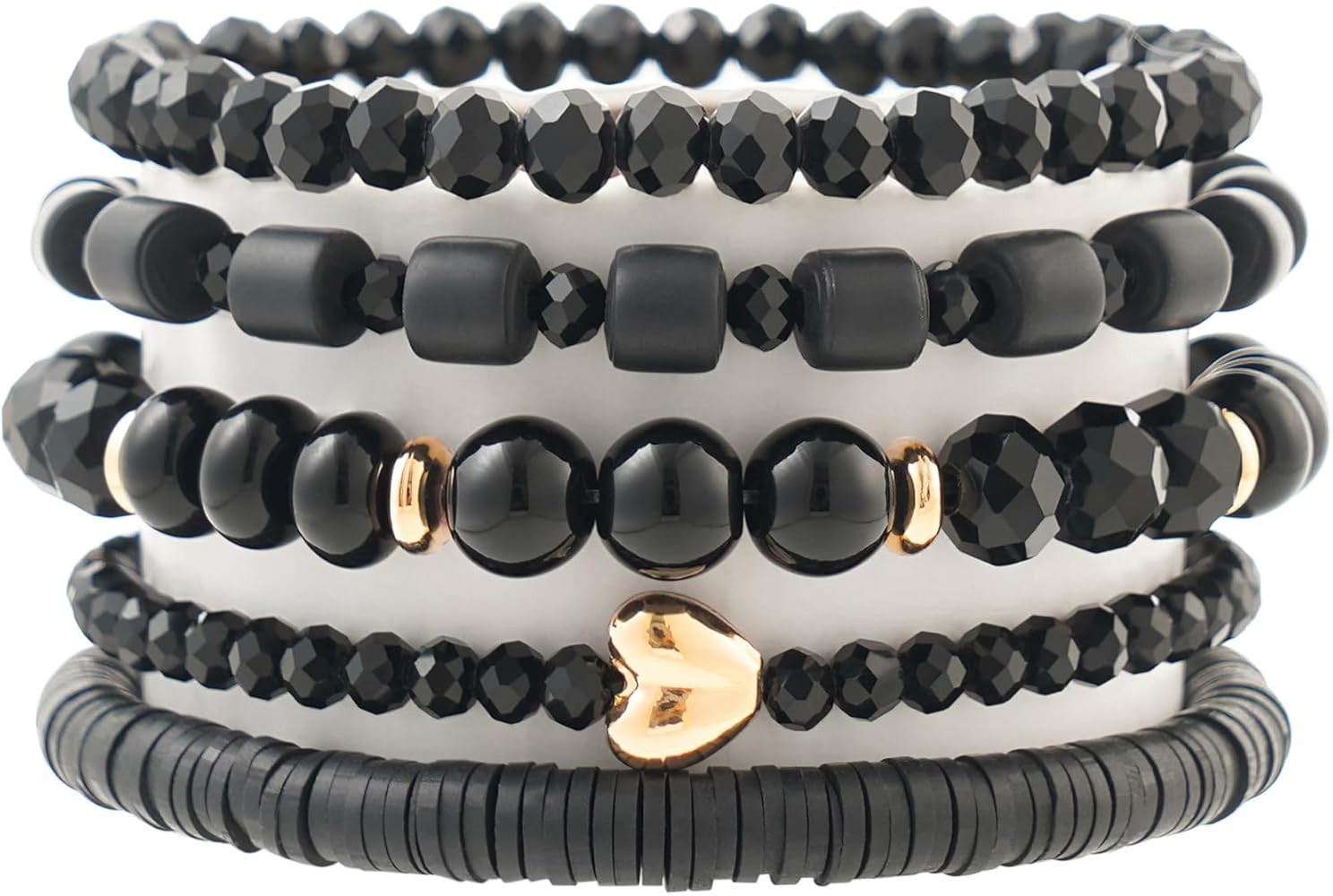 Heishi Beaded Stretch Bracelets for Women Stackable Polymer Clay Beads Bracelets Friendship Boho ... | Amazon (US)